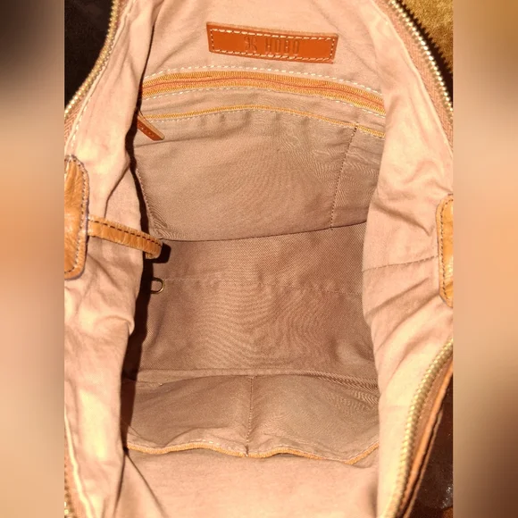 HOBO Sheila Medium Leather Satchel Tote with Detachable Strap In Truffle Brown - Picture 2 of 8